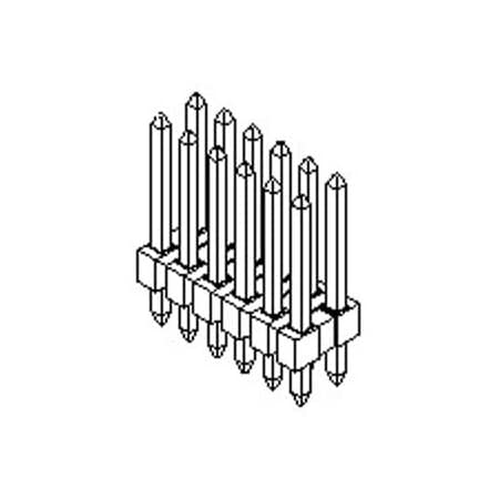 Molex Board Connector, 8 Contact(S), 2 Row(S), Male, Straight, Solder Terminal 702871100